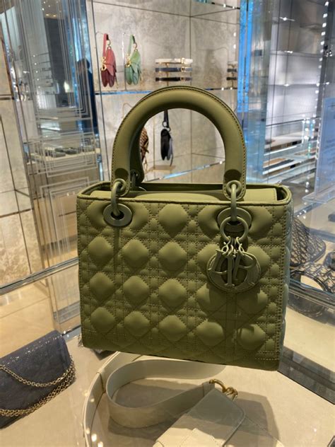 green dior handbag|green lady dior bag.